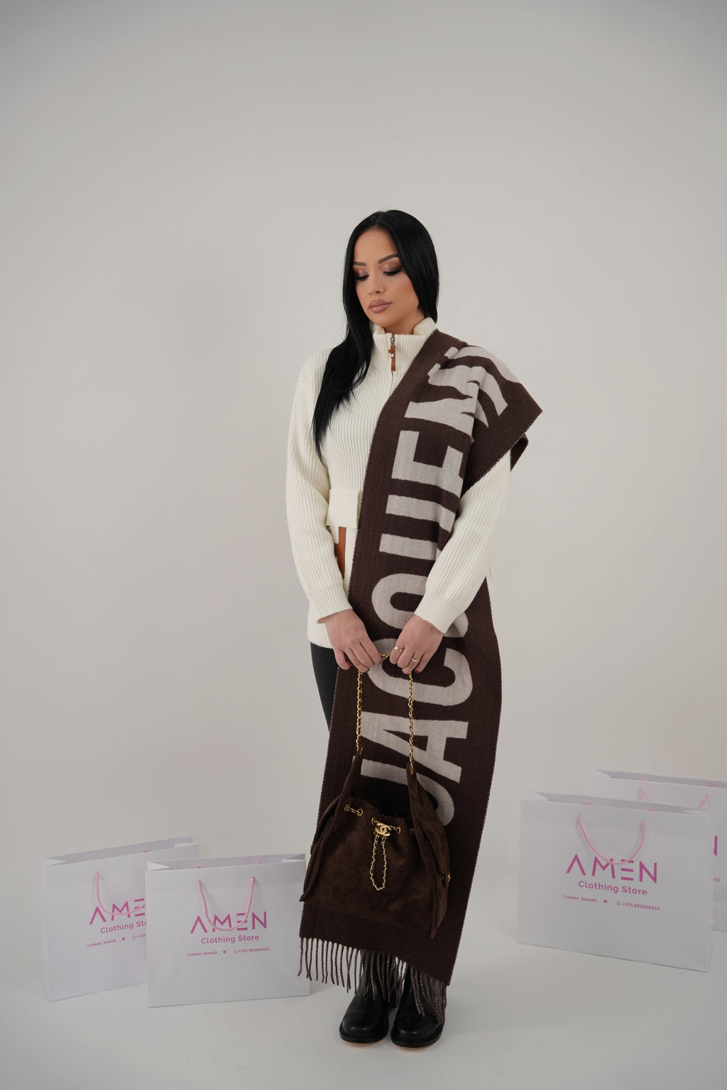 Elegant Oversized Knit Scarf